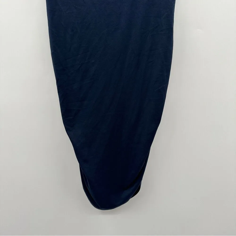 Anthropologie Hutch Navy Blue Sleeveless Ruched Asymmetrical Mini Dress Sz S NEW - Image 5