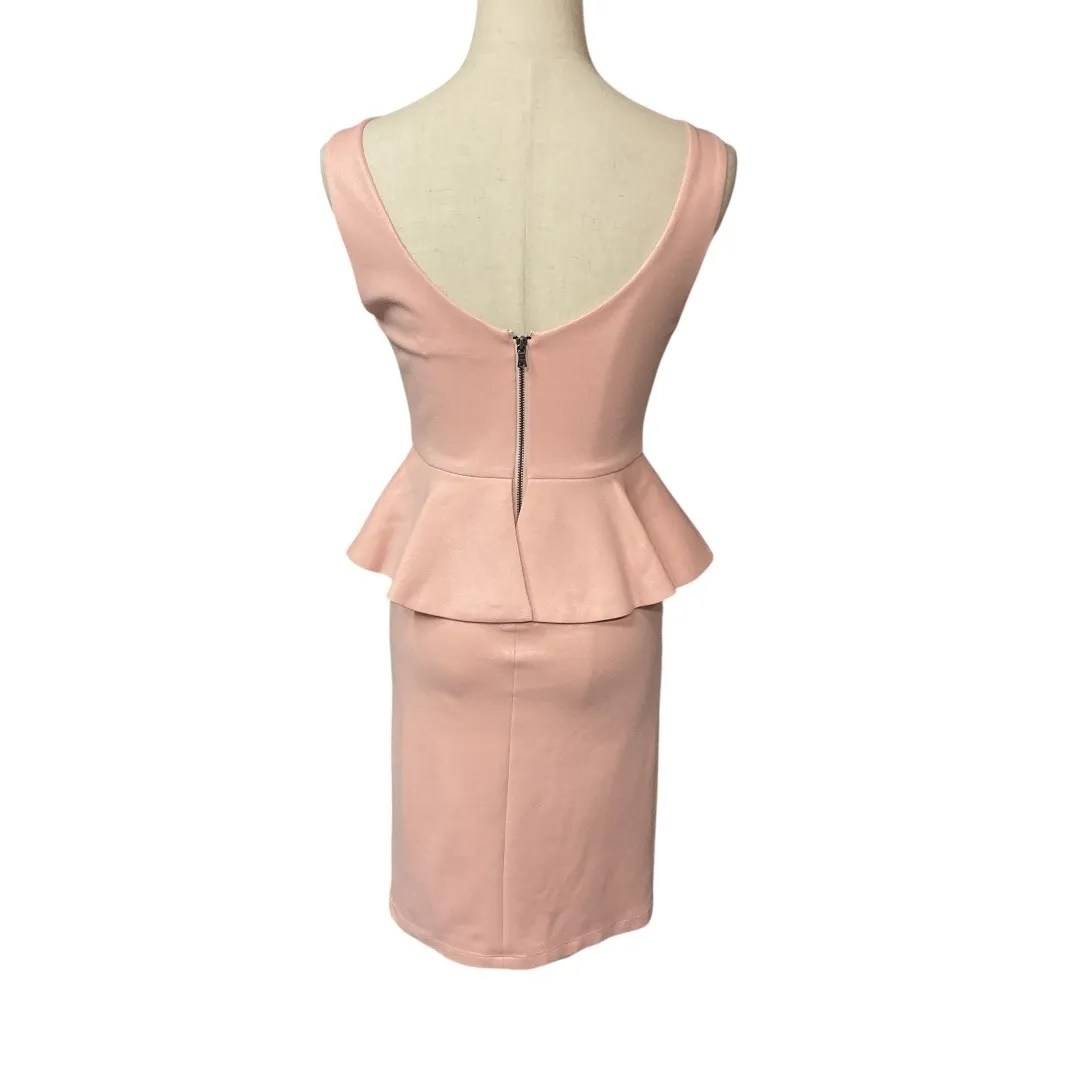 Alice + Olivia Sleeveless Tracey Shimmer Peplum Mini Dress‎ Pink Size 0 - Image 6