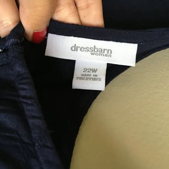 DRESSBARN‎ Navy Floral MAXI DRESS Sleeveless 22W - Image 6
