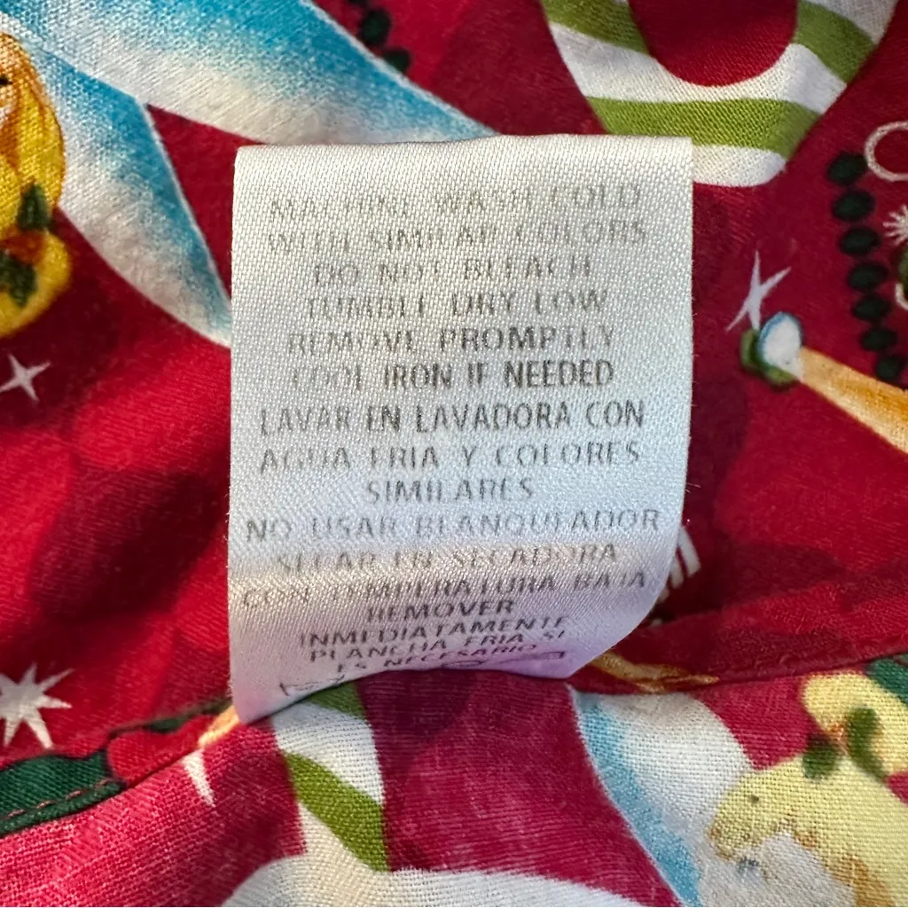 Disney Tinkerbell Holiday Scrub Top S Red Burgundy There With Bells On Christmas - Image 5