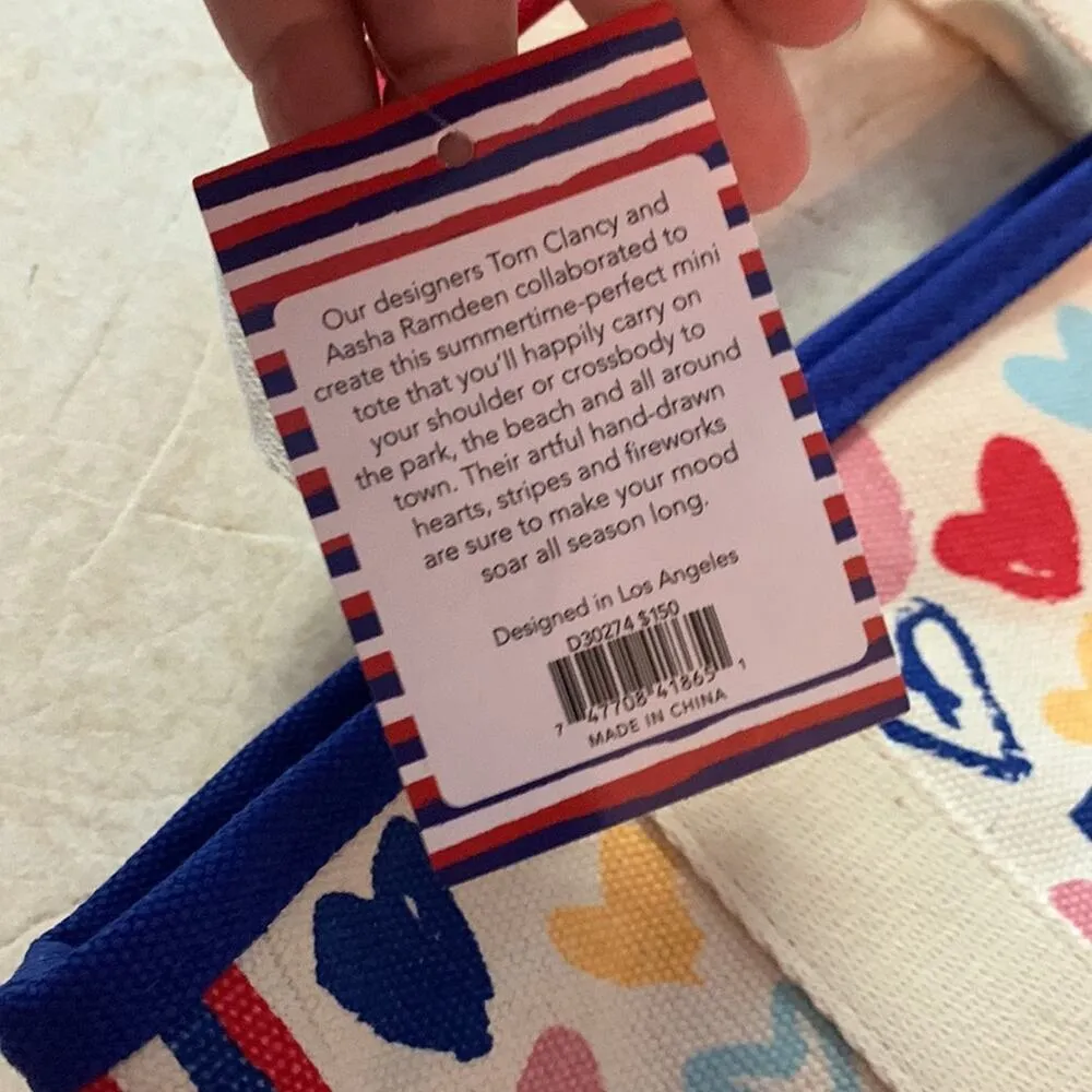 New Brighton Red White and You mini tote shoulder bag hearts cute kawaii purse m - Image 9