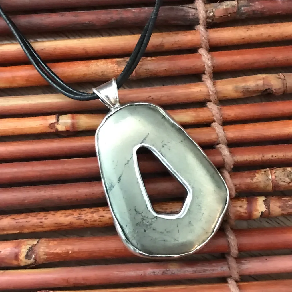 Silpada Reversible Pendant Necklace Black Leather Cord - Image 5