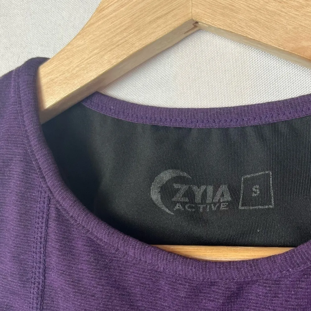 ZYIA Purple Grape Longline High Neck Sports Bra S - Image 4