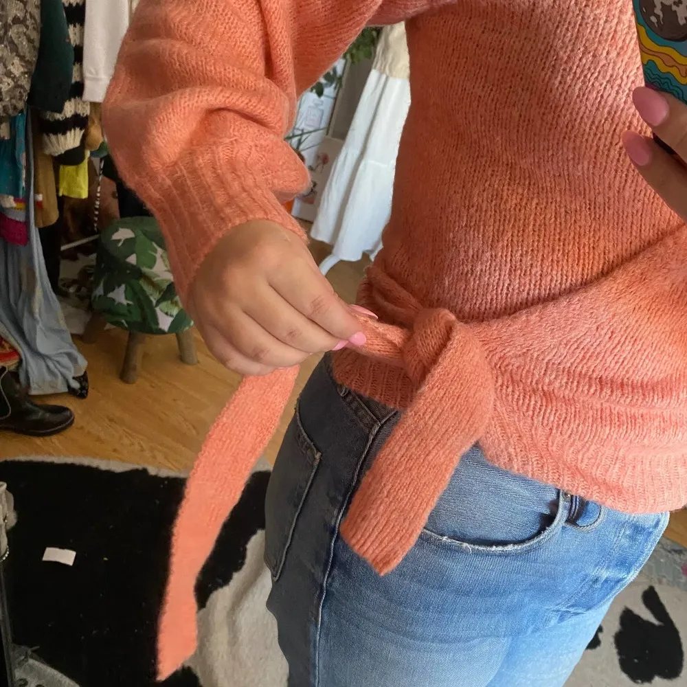 Pink Wrap Long Sleeve Sweater Peach Size Small - Image 59