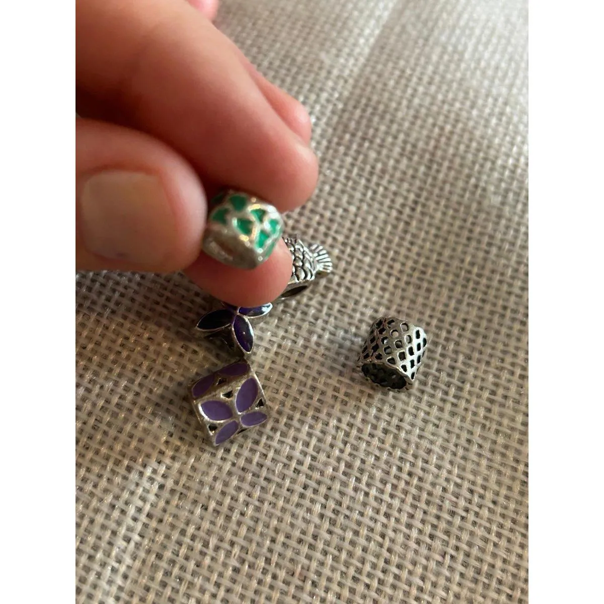 A504 charm bracket silver plated 5 pcs Gray - Image 8