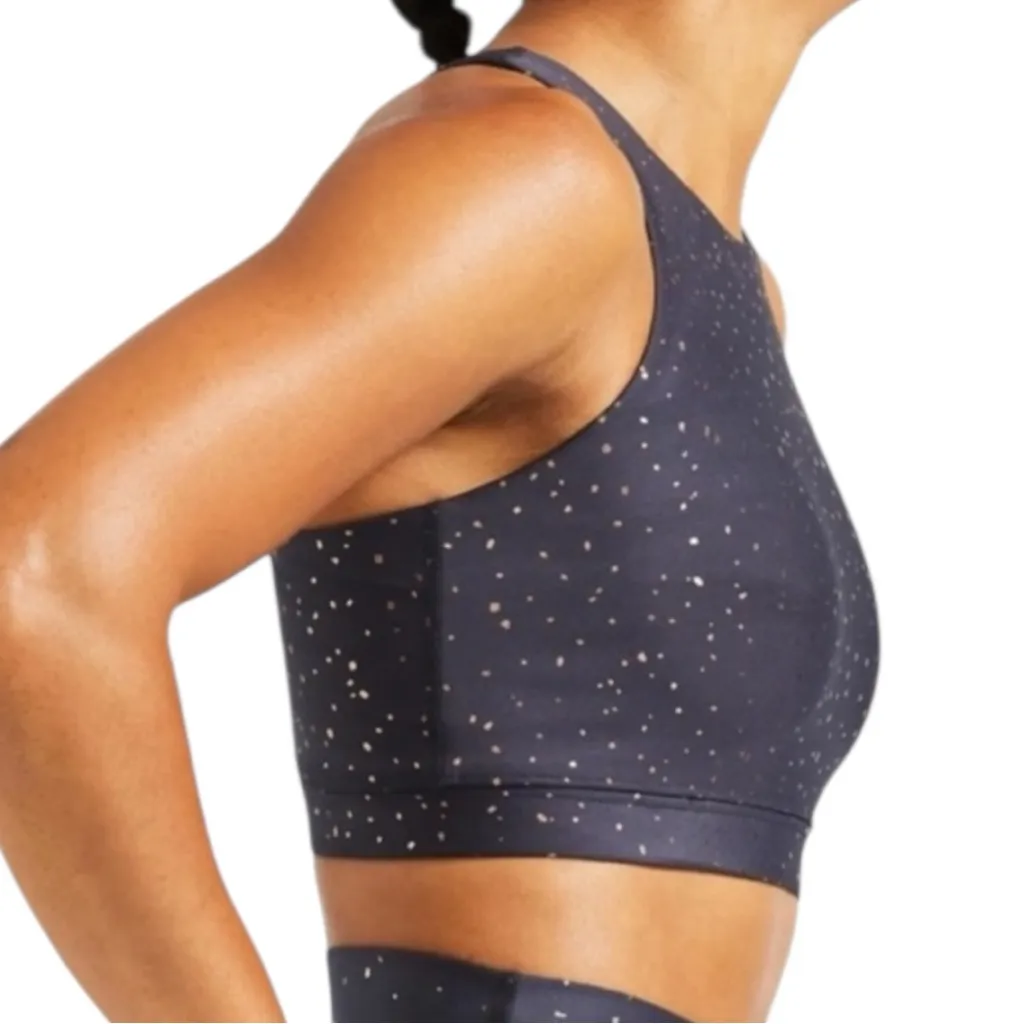 Peloton Women’s Size S Navy Blue Sparkle High Neck Sports Bra - Image 3