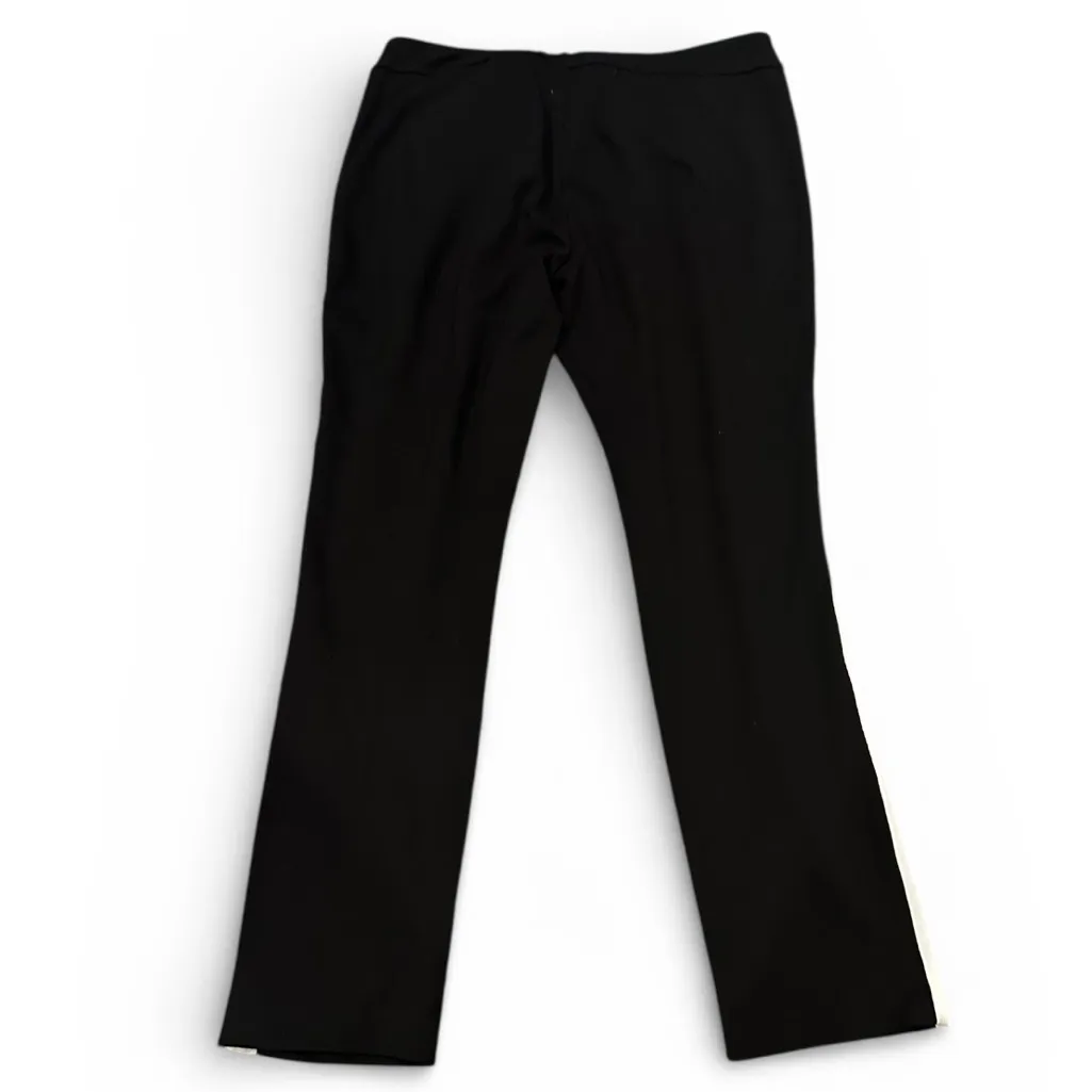 J.McLaughlin Larkin black pull on sporty knit pants side white stripe 14 - Image 5