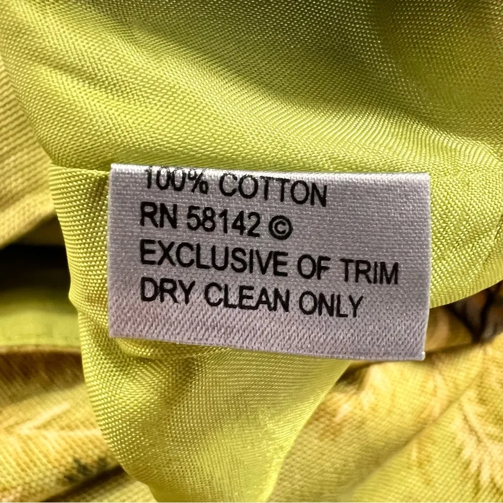 Muse Linen Sequined Parakeets & Butterflies Straight Skirt Green Size 14 - Image 4