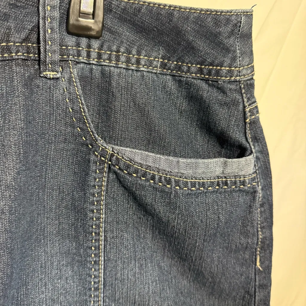 Christopher & Banks Dark Blue Denim Trendy Mini Skort, Size 16 NWT - Image 4