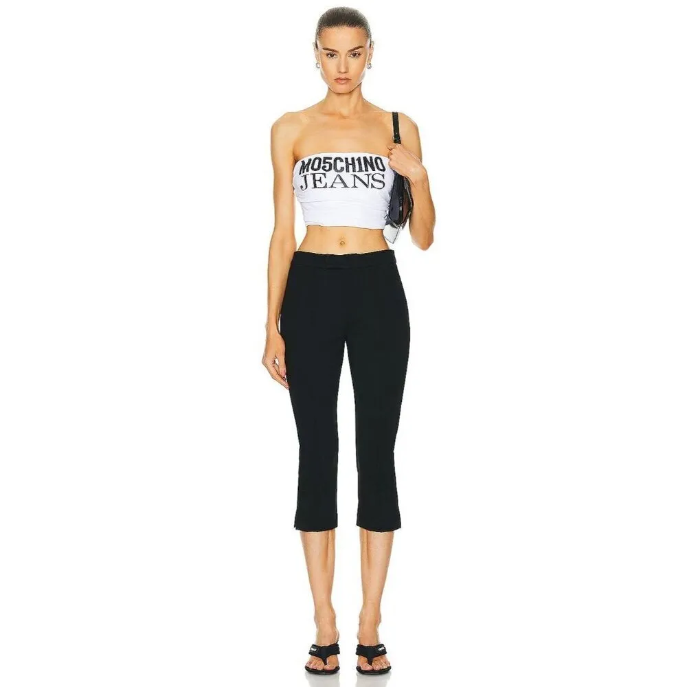 Moschino Jeans Strapless Cropped Top in White Small New Womens Tube Tank - Image 4