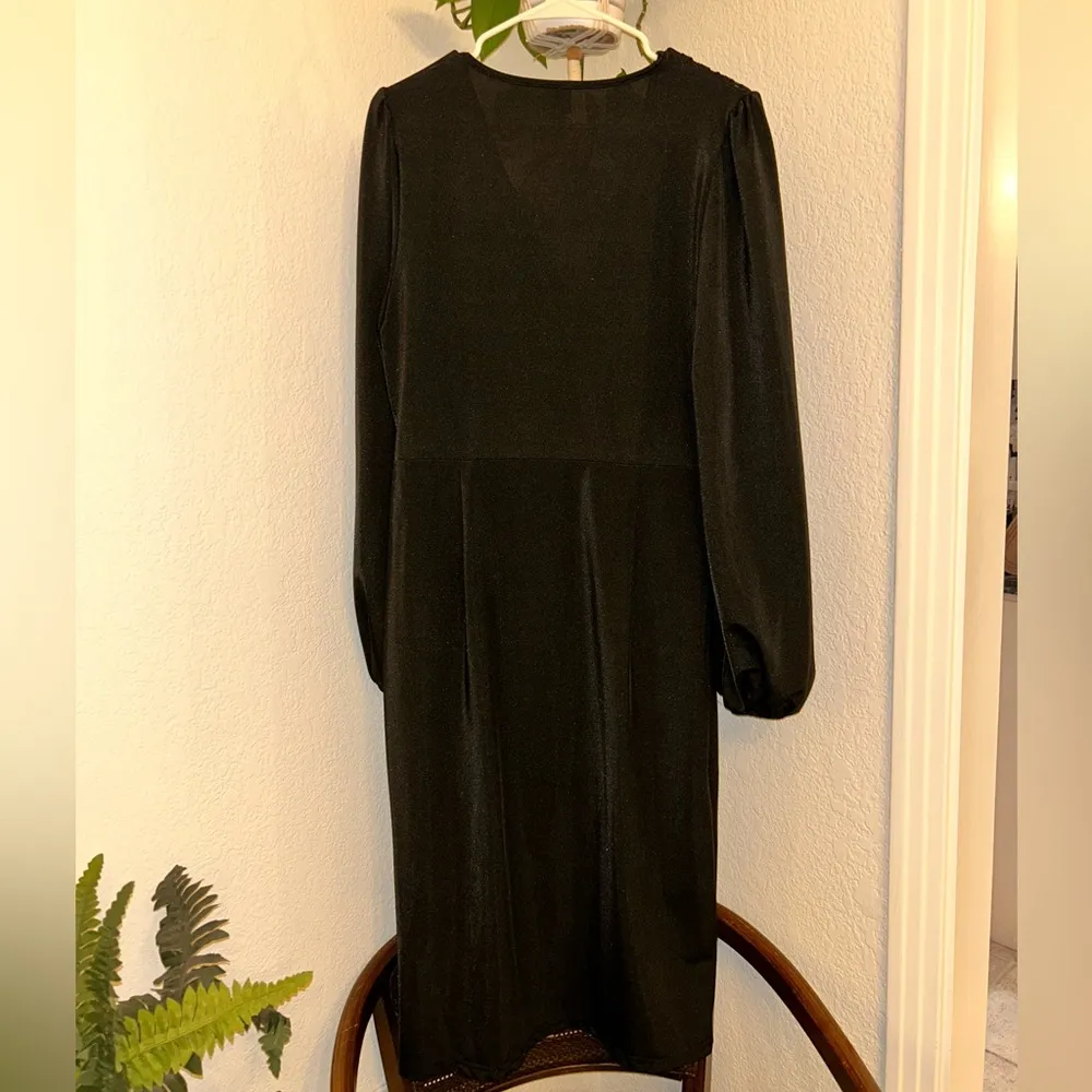 SheIn  Lantern Sleeve Split Thigh Dress - Image 6