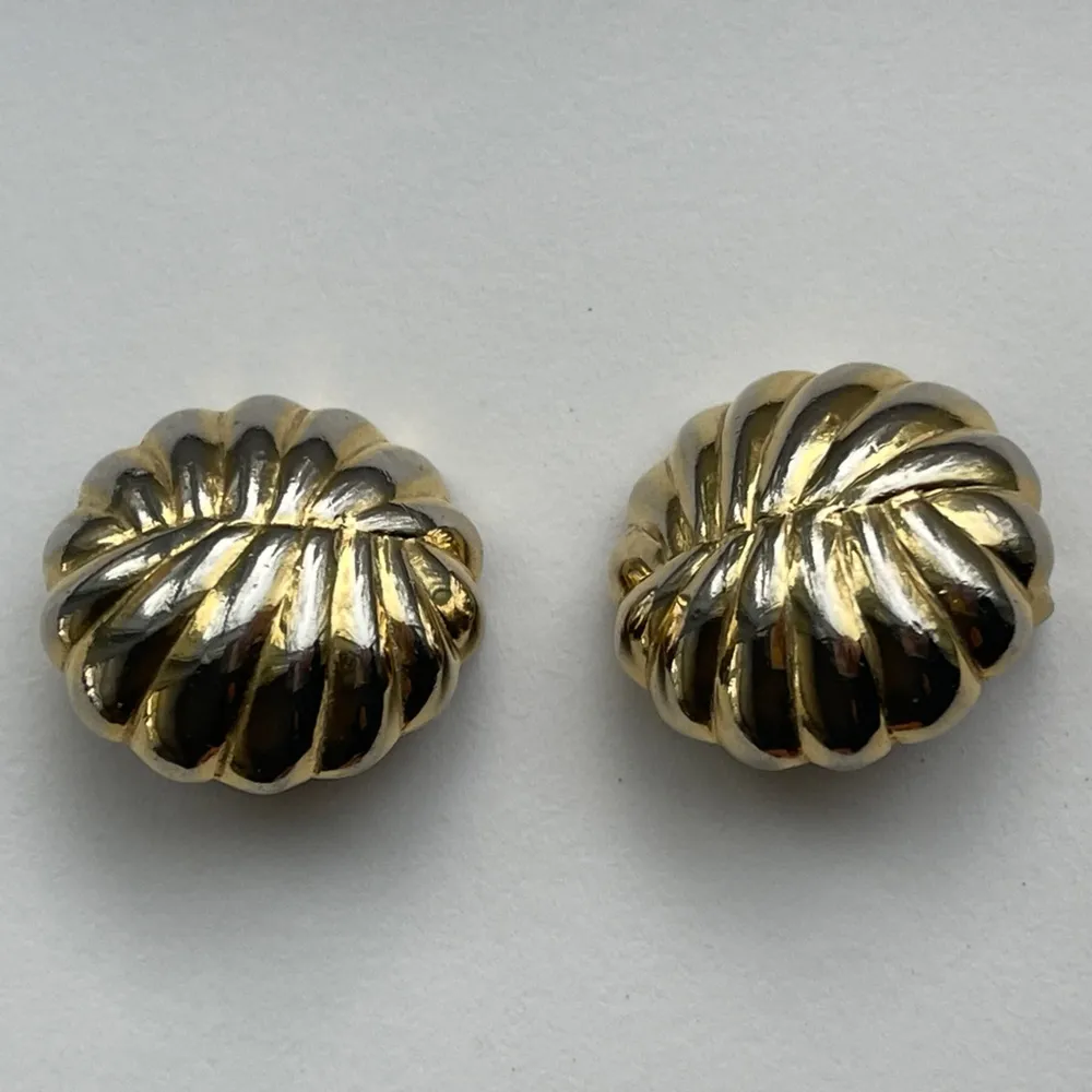 MARESCA Signed Vtg Earrings gold Clip - Image 10