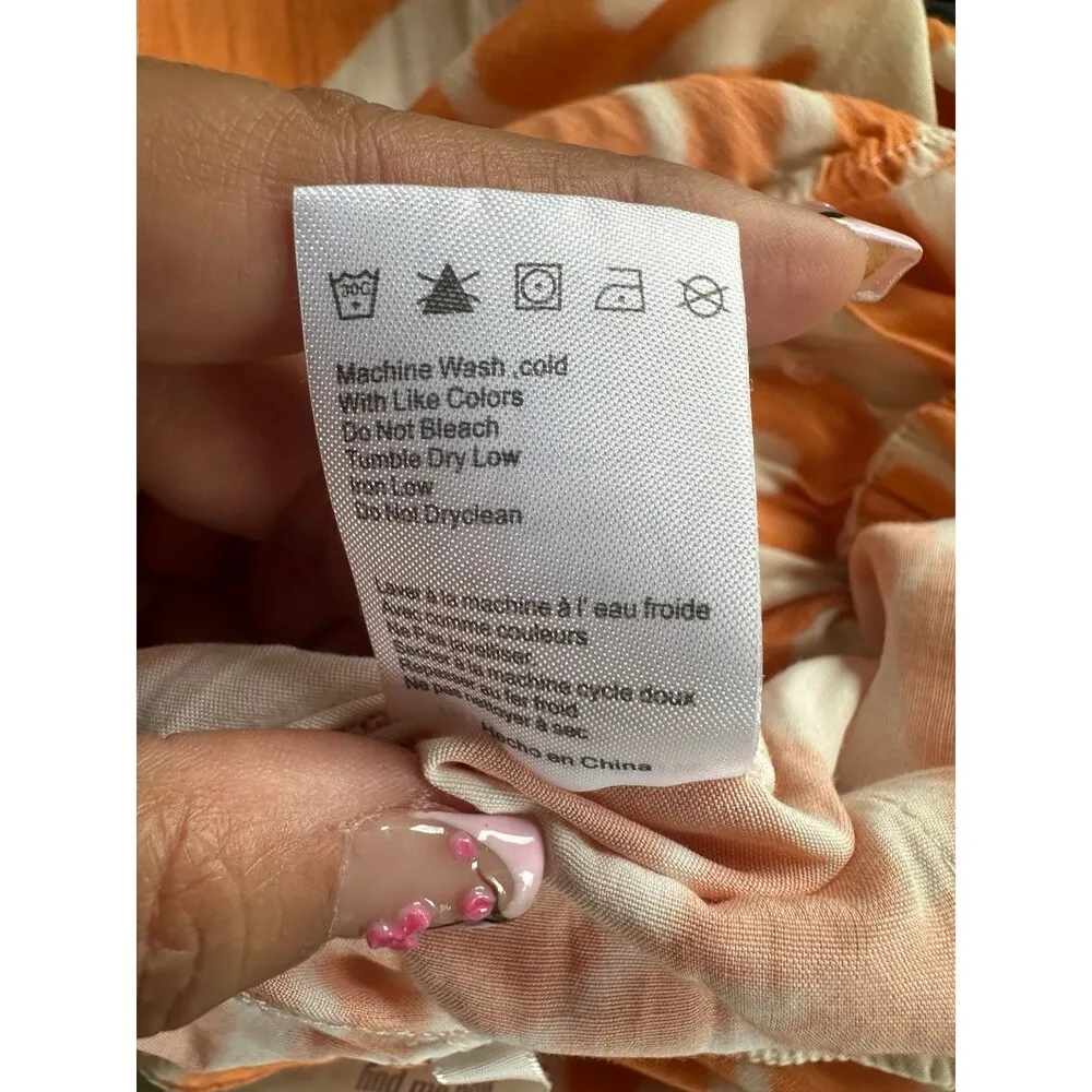 Find Me Now Hawaiian Batik Inspired Dream On Creamsicle Swirl Pockets Pants M Orange Size M - Image 7