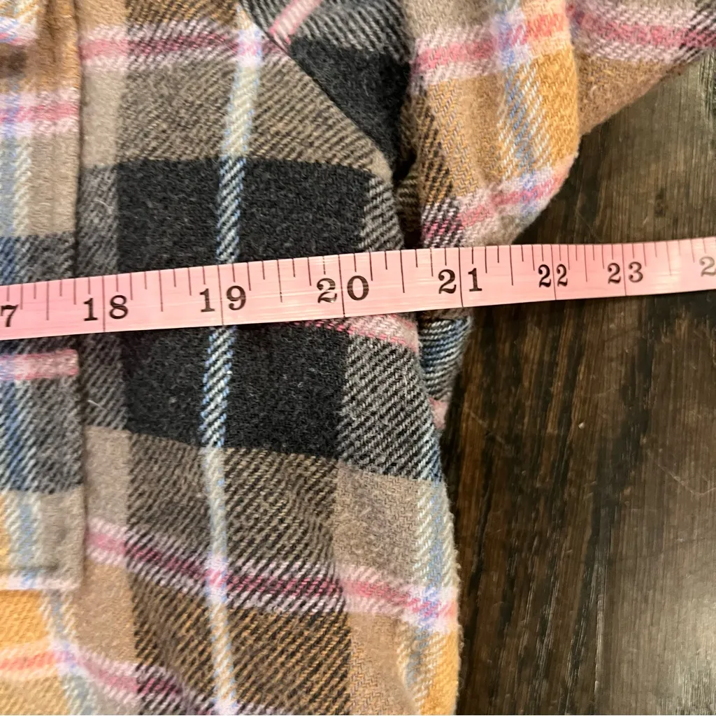 Zara  Flannel Plaid Brown/Pink/Tan Shacket 100% Cotton - Image 8