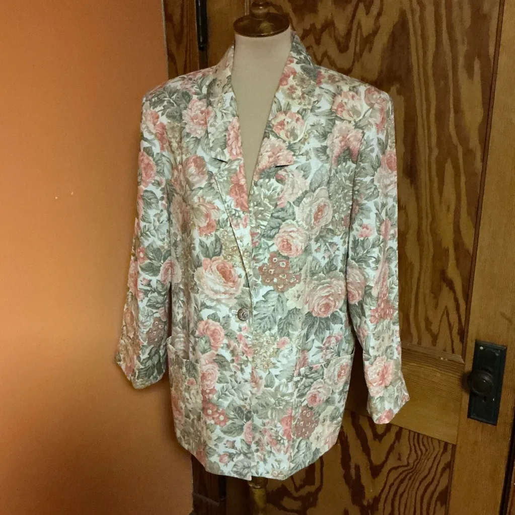 Vintage Cottagecore Floral Blazer Women’s Romantic Jacket Size 10 - Image 6