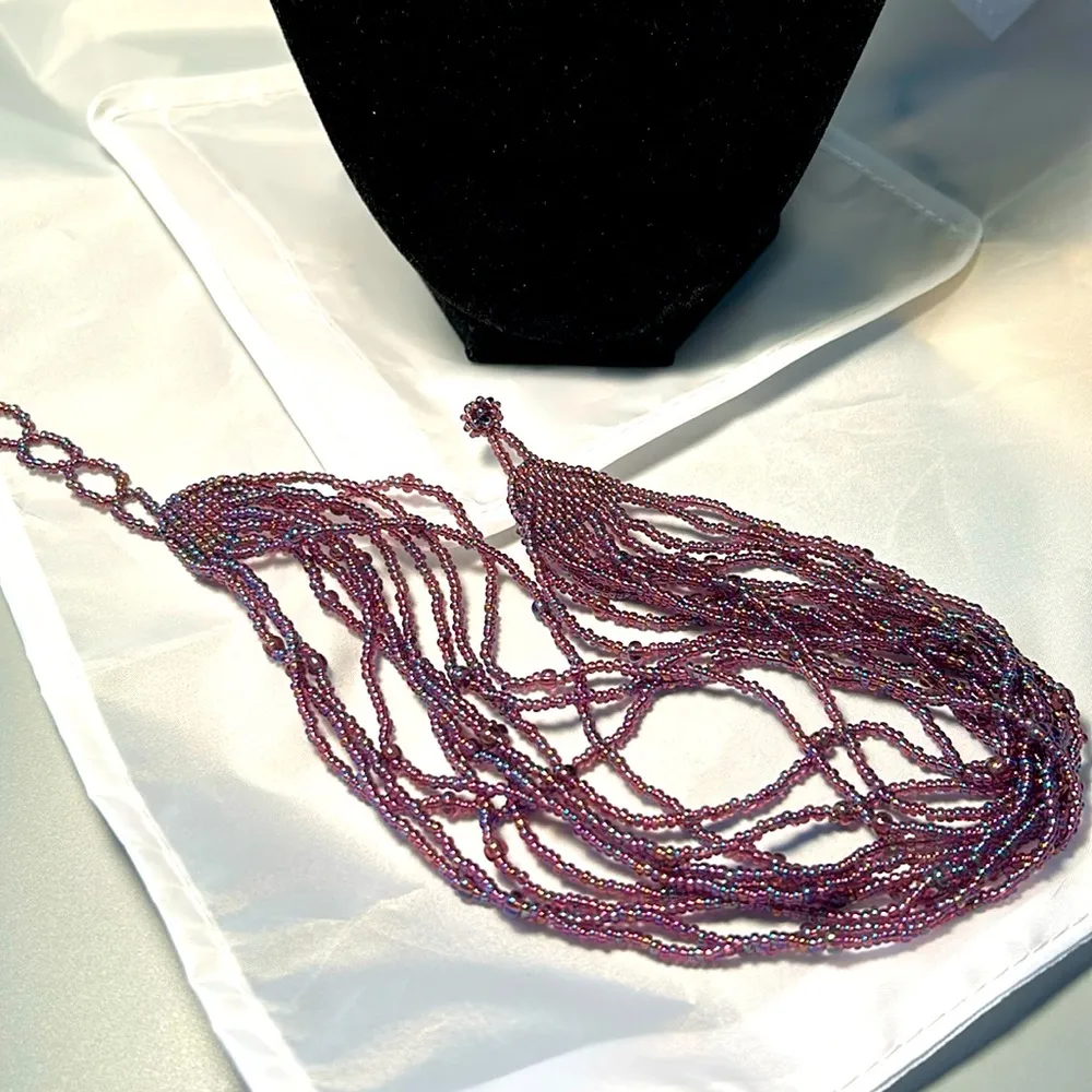 Iridescent purple seed bead 12 - Image 5