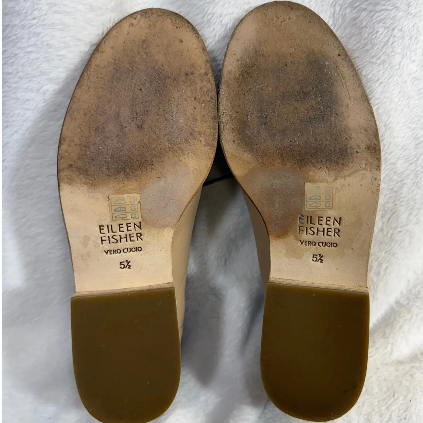 Eileen Fisher 5.5 Milo Leather Oxford Shoes Desert Tan Beige Office Quiet Luxury - Image 7