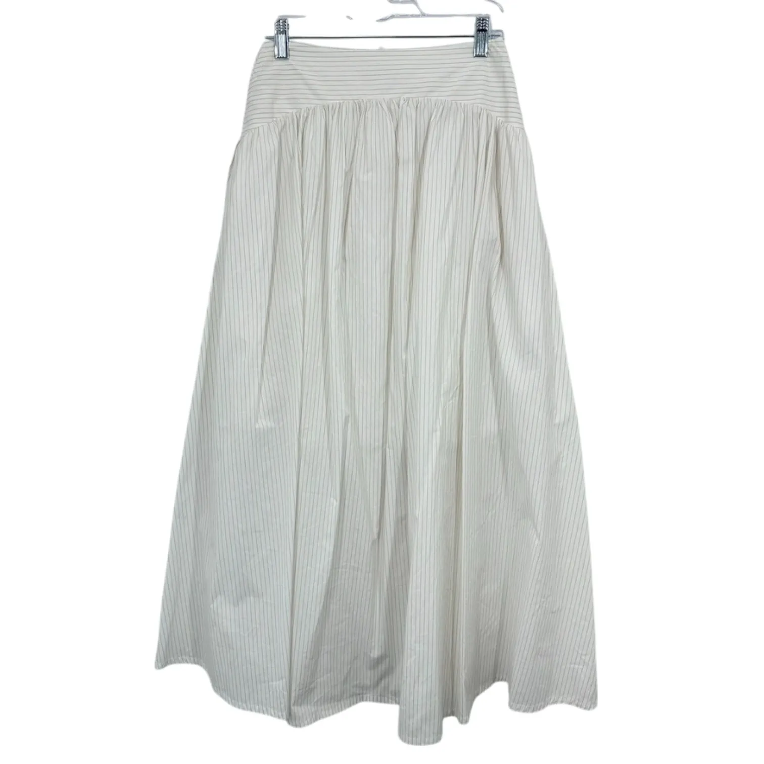 PARKER Julienne Striped White Pleated Maxi Skirt Pockets Size 2 Classic NWOT - Image 5