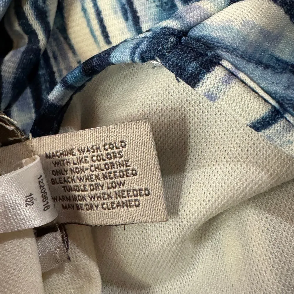 Easywear by Chico’s SZ 2 (Large) Top Abstract 3/4 Sleeve Stretch Lined Blue - Image 6