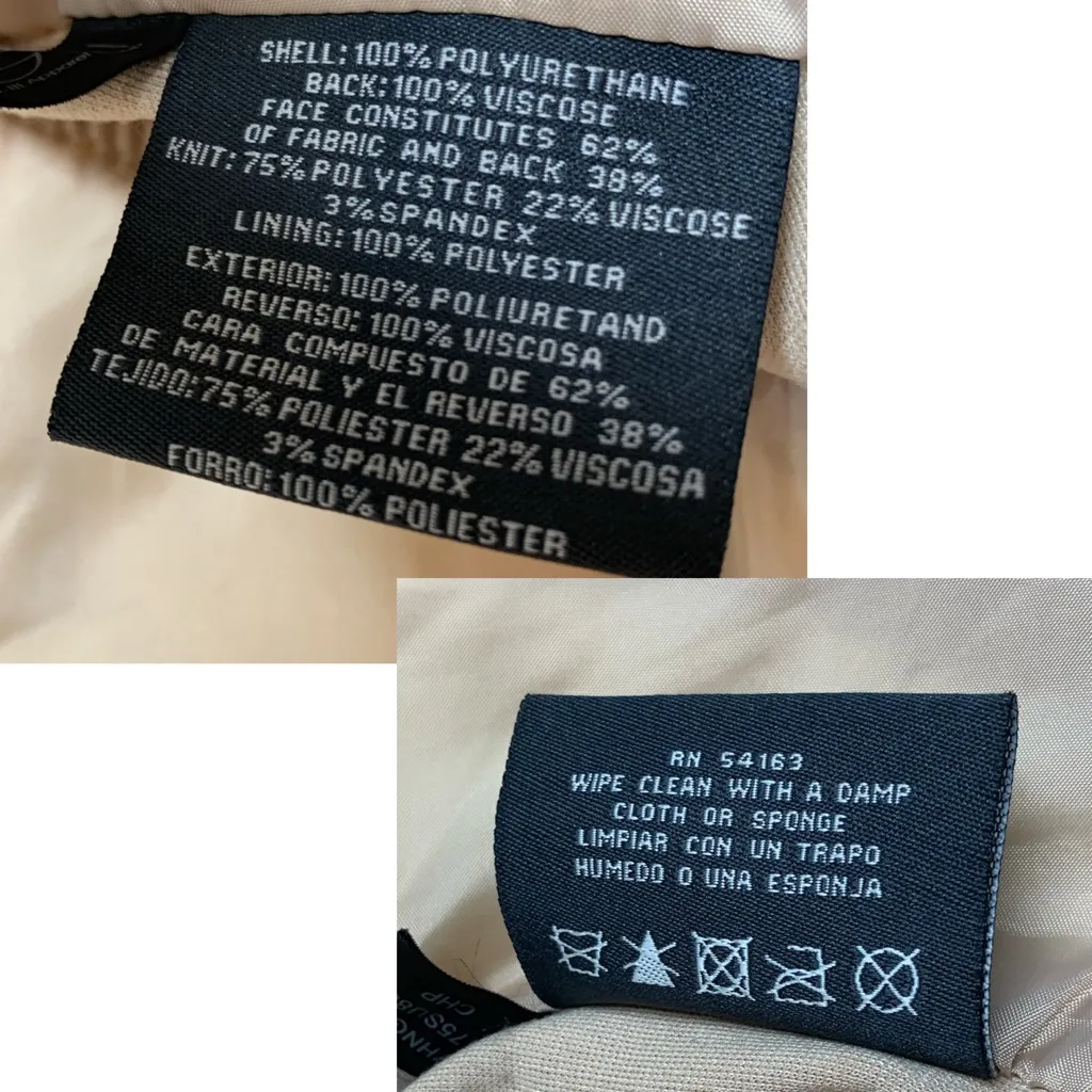 Kenneth Cole Reaction Nude Vegan Leather Bomber Jacket Tan - Image 14