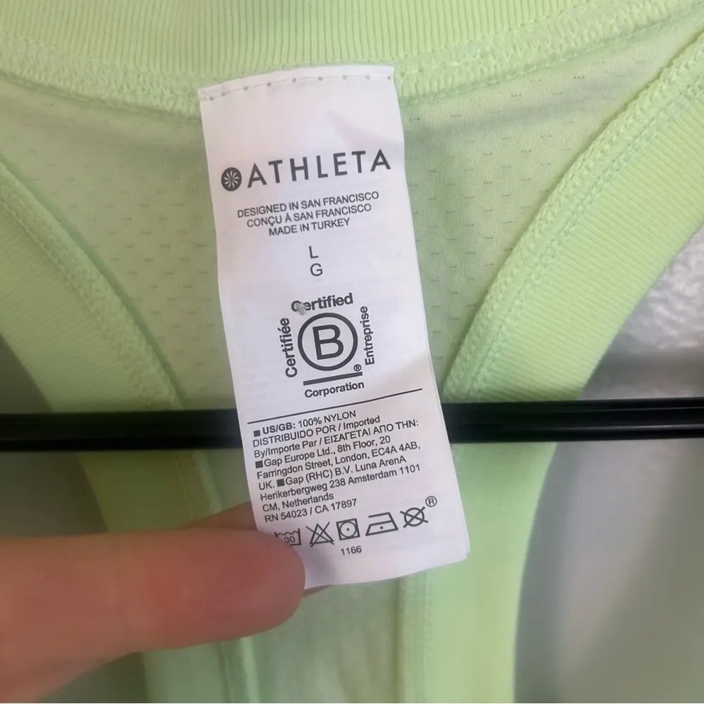 Athleta Neon Green Racerback Tank Size Large - Image 4