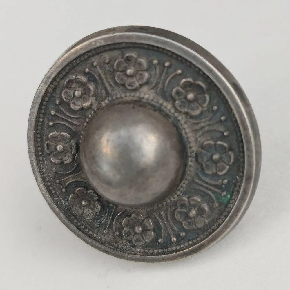 Antique Silver Sentiment Pin Mourning Brooch Victorian Era Forget Me Knots - Image 10