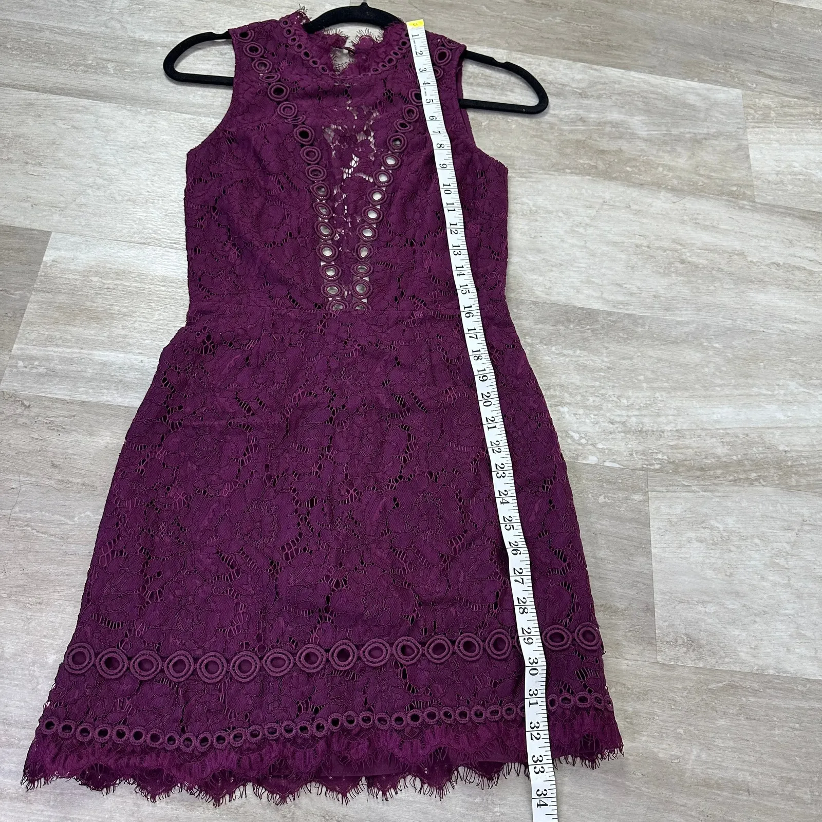 Saylor x Free People Cherie Burgundy Lace Mini Dress Size XS - Image 13