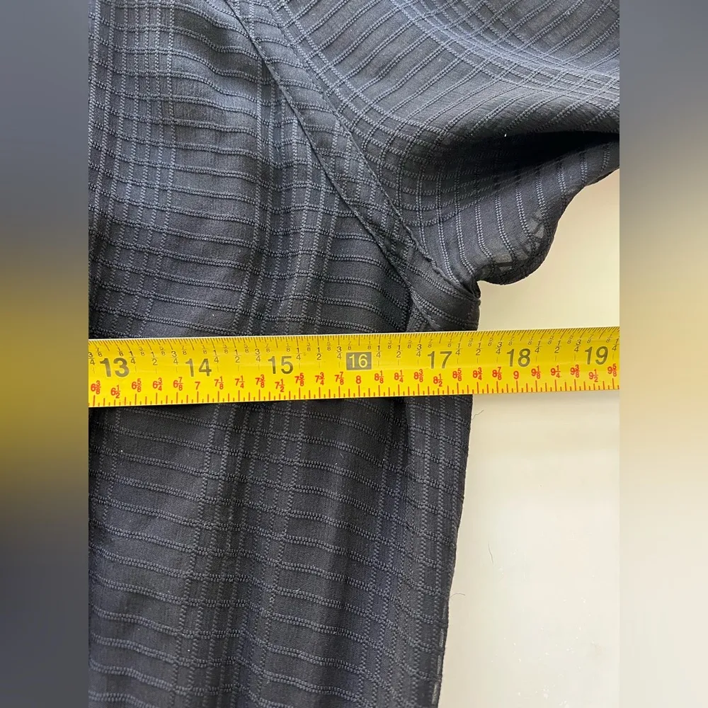 Tory Burch dress Windowpane Silk Georgette Sheer Tie Waist Long Sleeve tiered 10 - Image 5