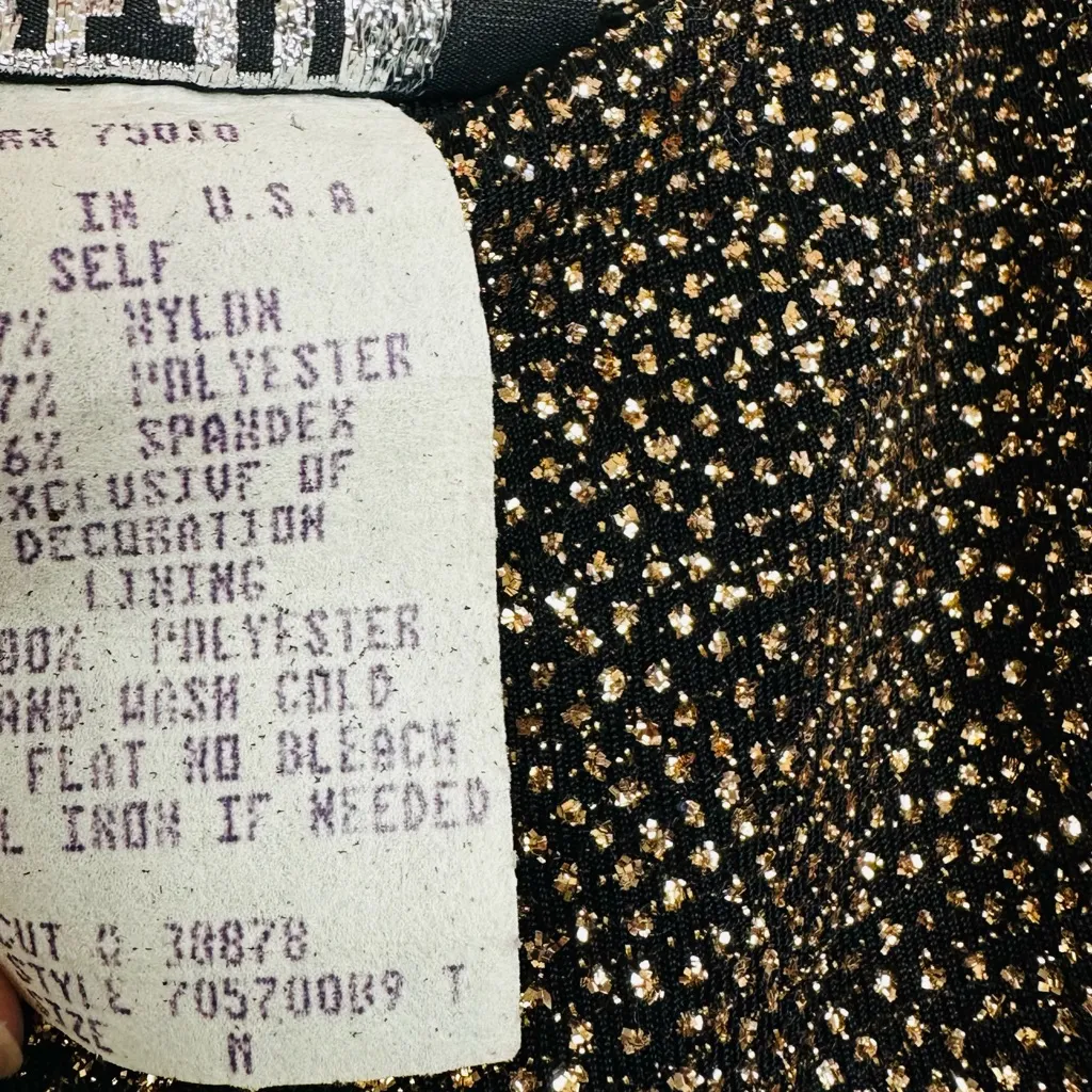 City Triangles Vintage Y2K Maxi Slip Dress Black Gold Size Small - Image 3