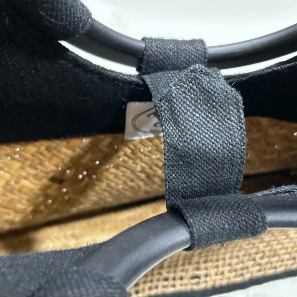 NEW TICO Large Artisanal Jute Weave Wicker Straw Beach bag Tote 21x11” Tan - Image 3