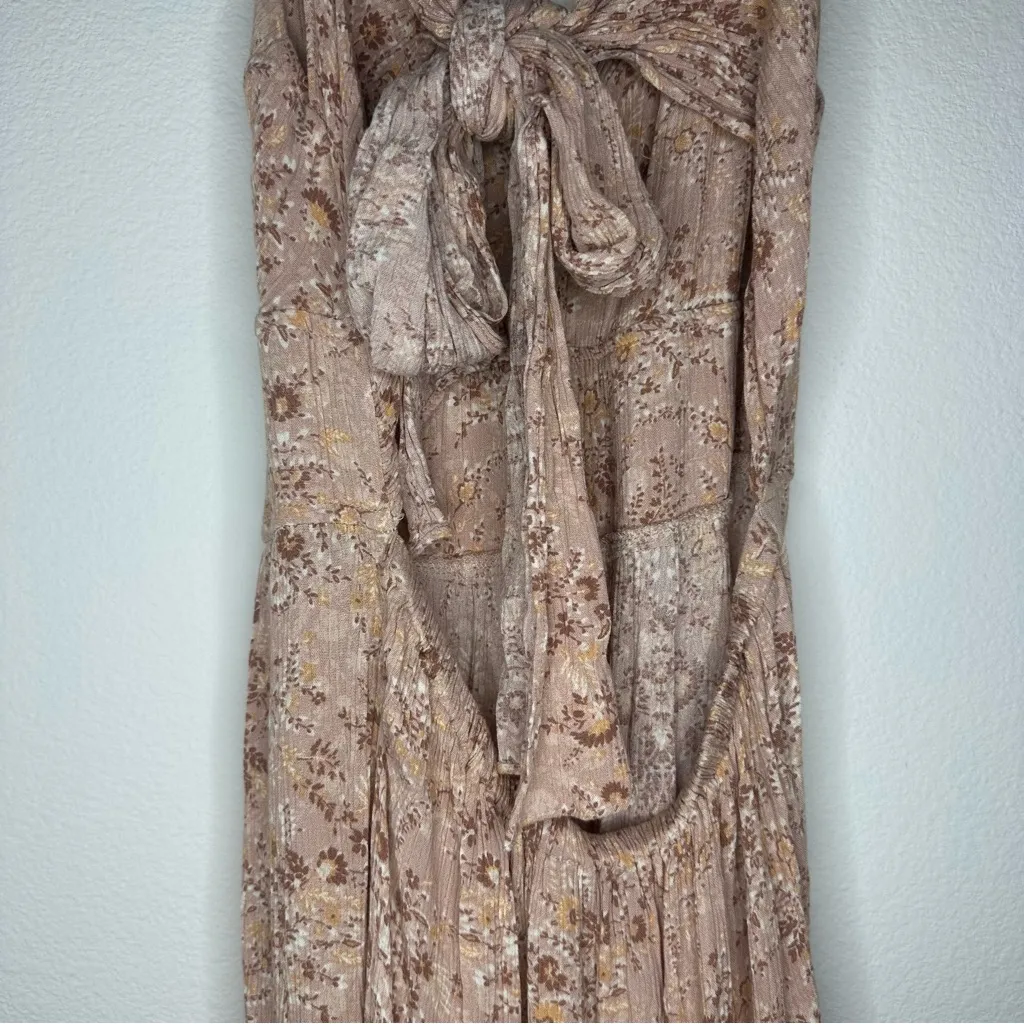 Dress Forum Sleeveless Floral Open Tie Back Ankle Length Dress Size: M - Image 7