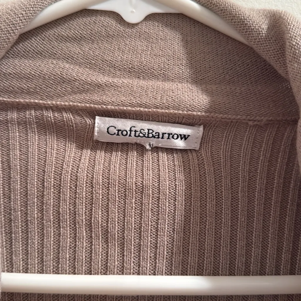 Croft & Barrow Light Brown Knit Cardigan - Image 4