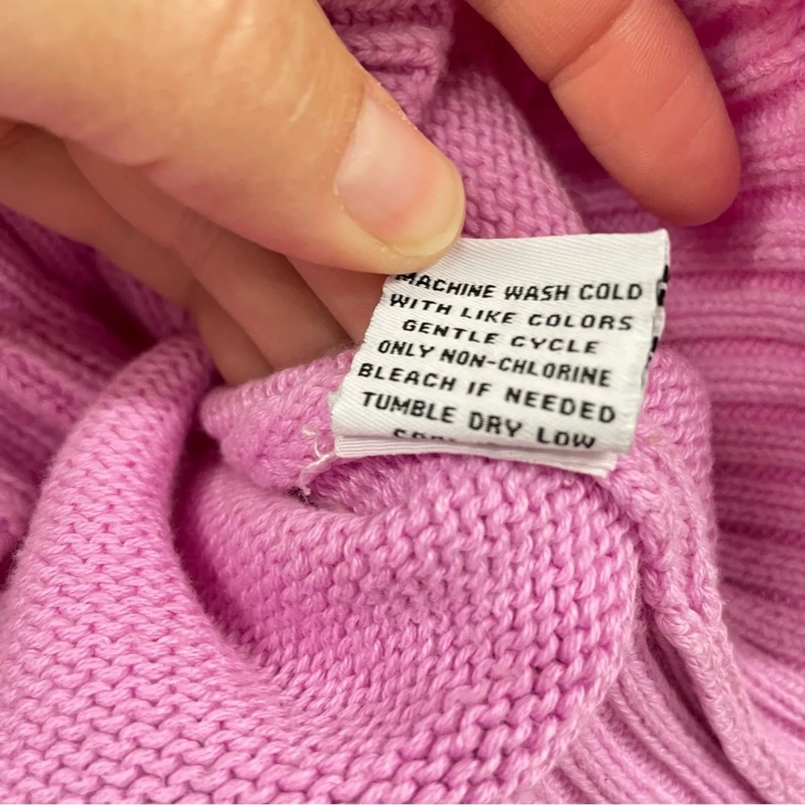 525 America Barbie Pink Ribbed Knit Ruffled Hem Cropped Sweater Womens M Girly - Image 5