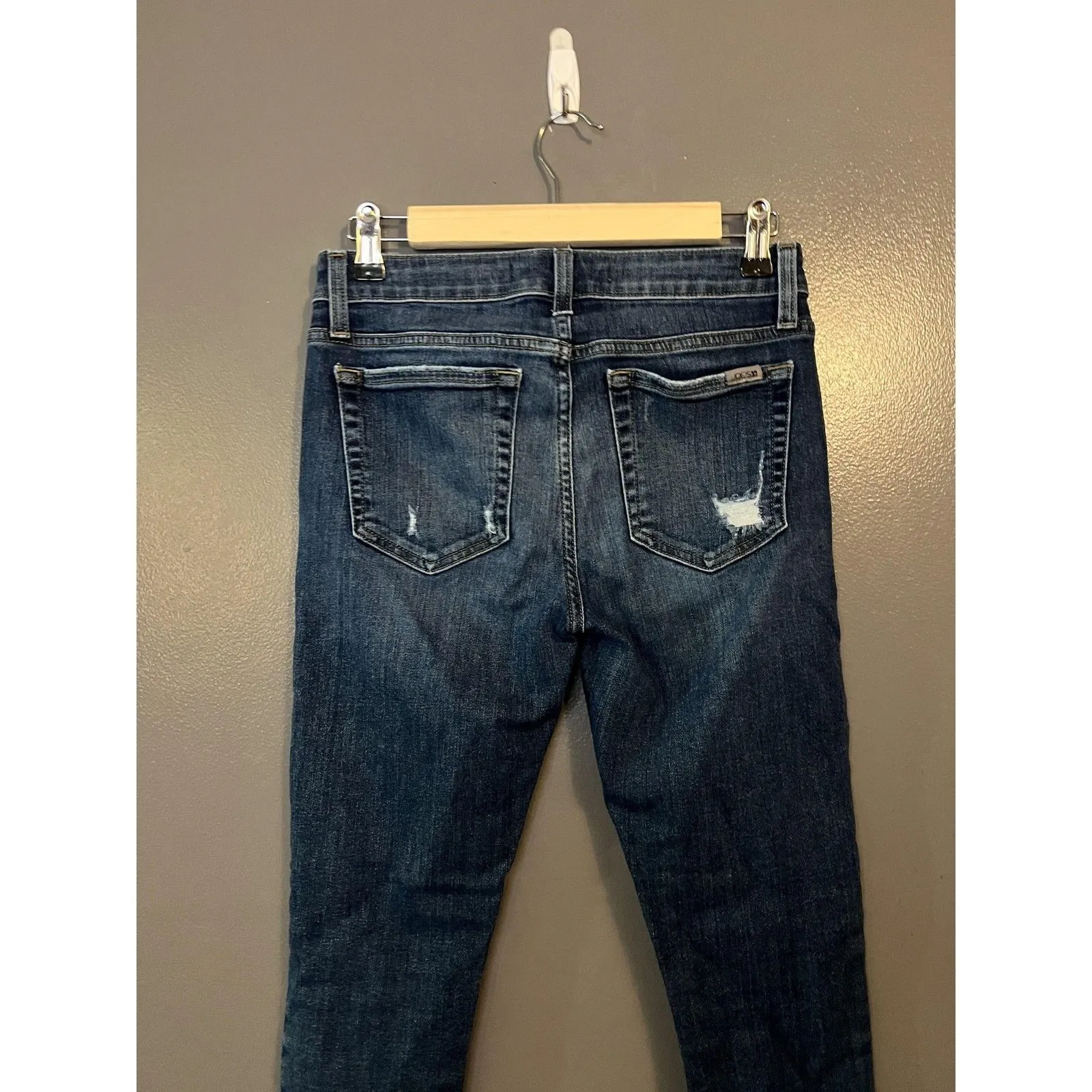 Joe's Jeans Jeans Womens 27 Blue Skinny Ankle Distressed Raw Hem Stretch Denim - Image 4