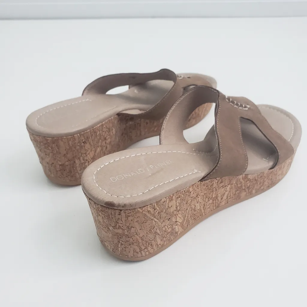 Donald J. Pliner Shelee Wedge Cork Sandals Tan Size 9 - Image 6