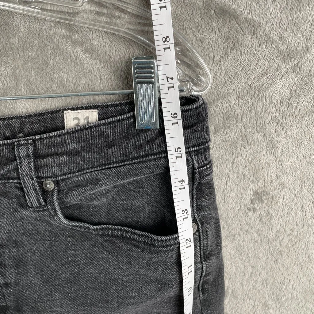 Free People We The Free Denim Bermuda Shorts Women’s 31 Black Button Fly Raw Hem - Image 6