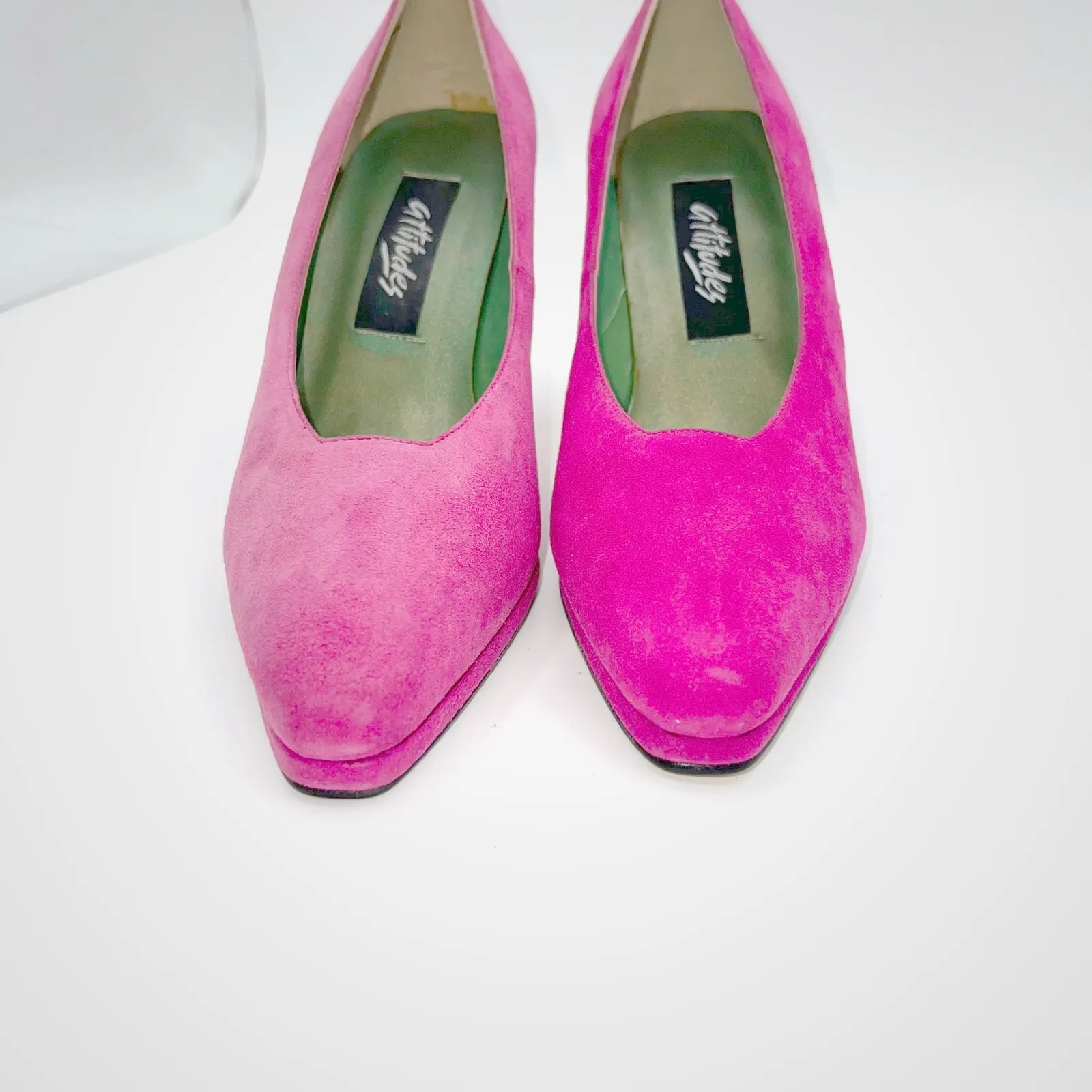 Attitudes Womens Pink Suede Pointed Toe Block Heel Pumps Shoes Size 6 M Festival - Image 8