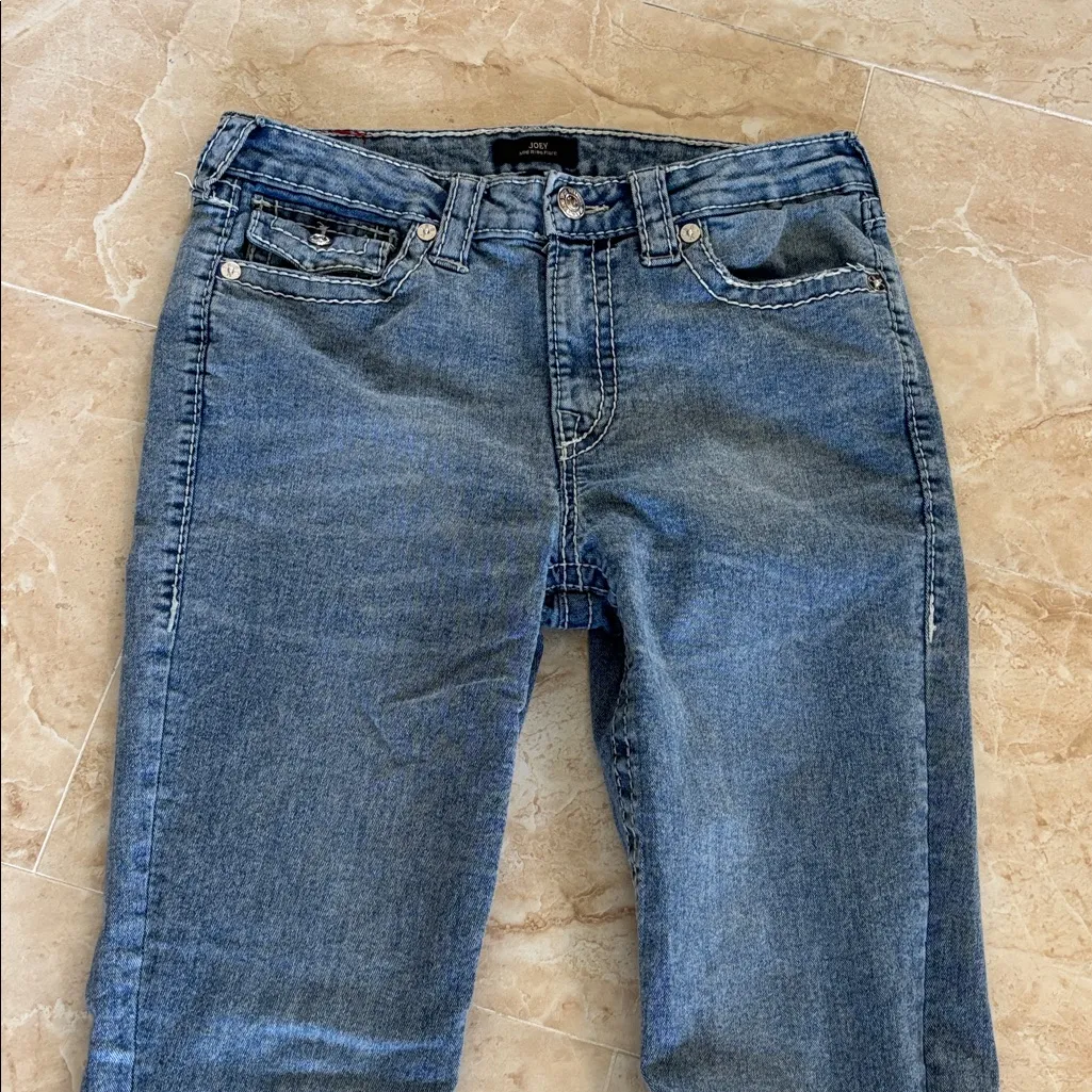 True Religion JOEY MID RISE FLARE JEAN embroidered pockets size 30 - Image 5