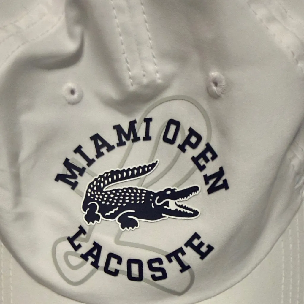 Lacoste White Miami Open Logo Adjustable Cap - Image 2