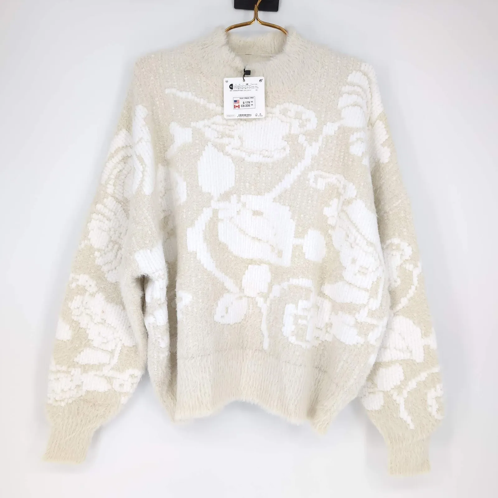 Desigual Womens Cream Floral Zurich Sweater Jumper NEW - US Size L / EU Size XL - Image 2