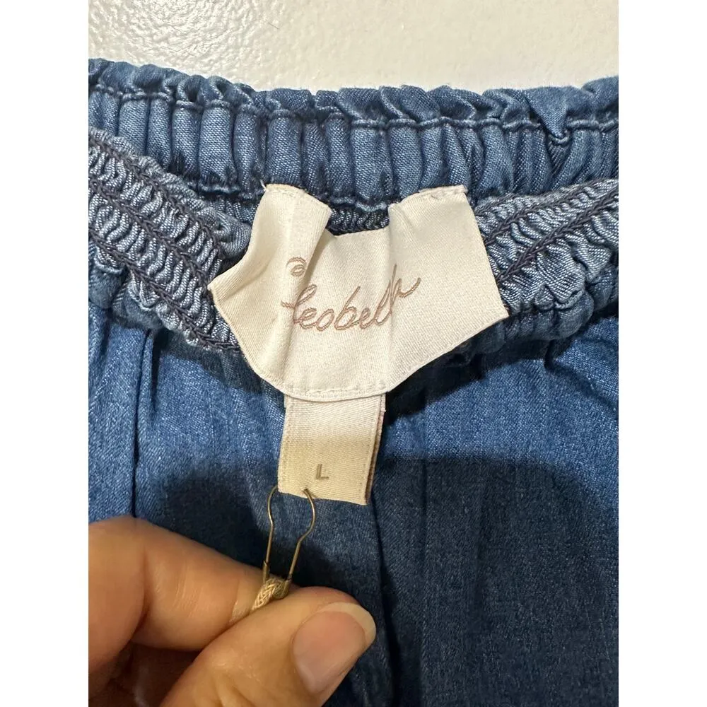 Cleobella Ezra Midi Dress Classic Blue Size Large NWT Strapless Smocked Bodice - Image 4