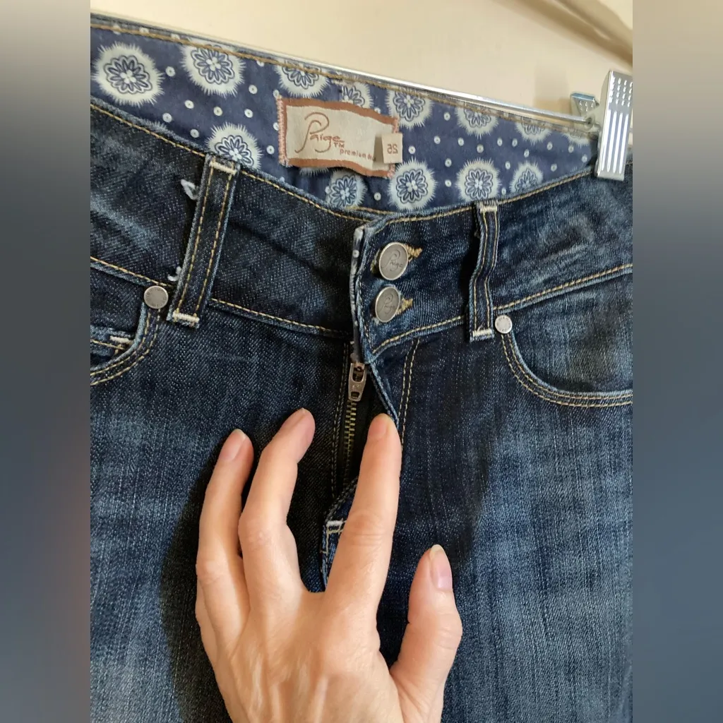 Paige Dark Wash Hidden Hills High Rise Bootcut Denim Jeans #O - Image 8