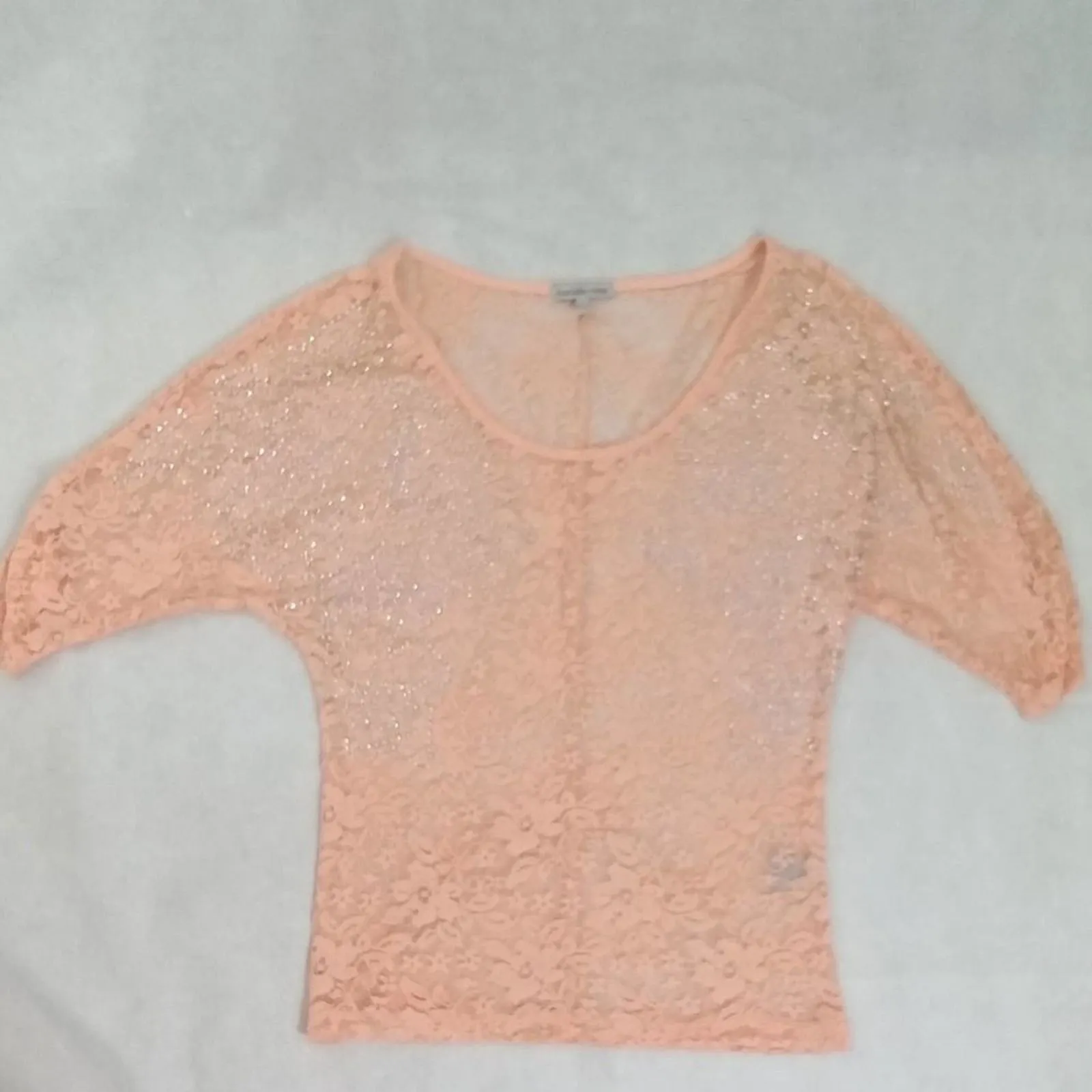 Charlotte Russe Women‎ size small lace shirt color peach - Image 2
