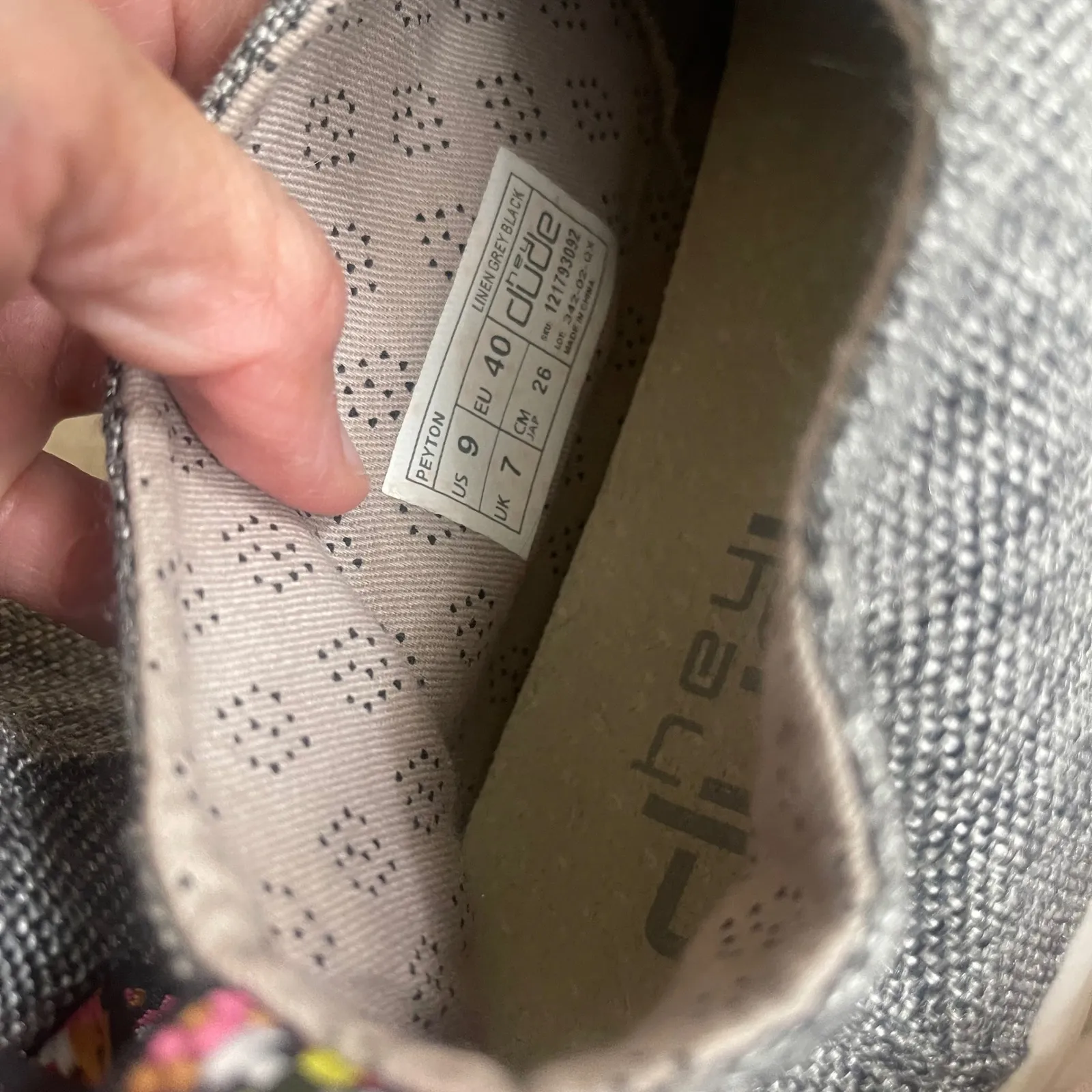 Hey Dude Peyton Linen Gray Slip On Comfort‎ Casual Women's Shoes Size 9 - Image 7