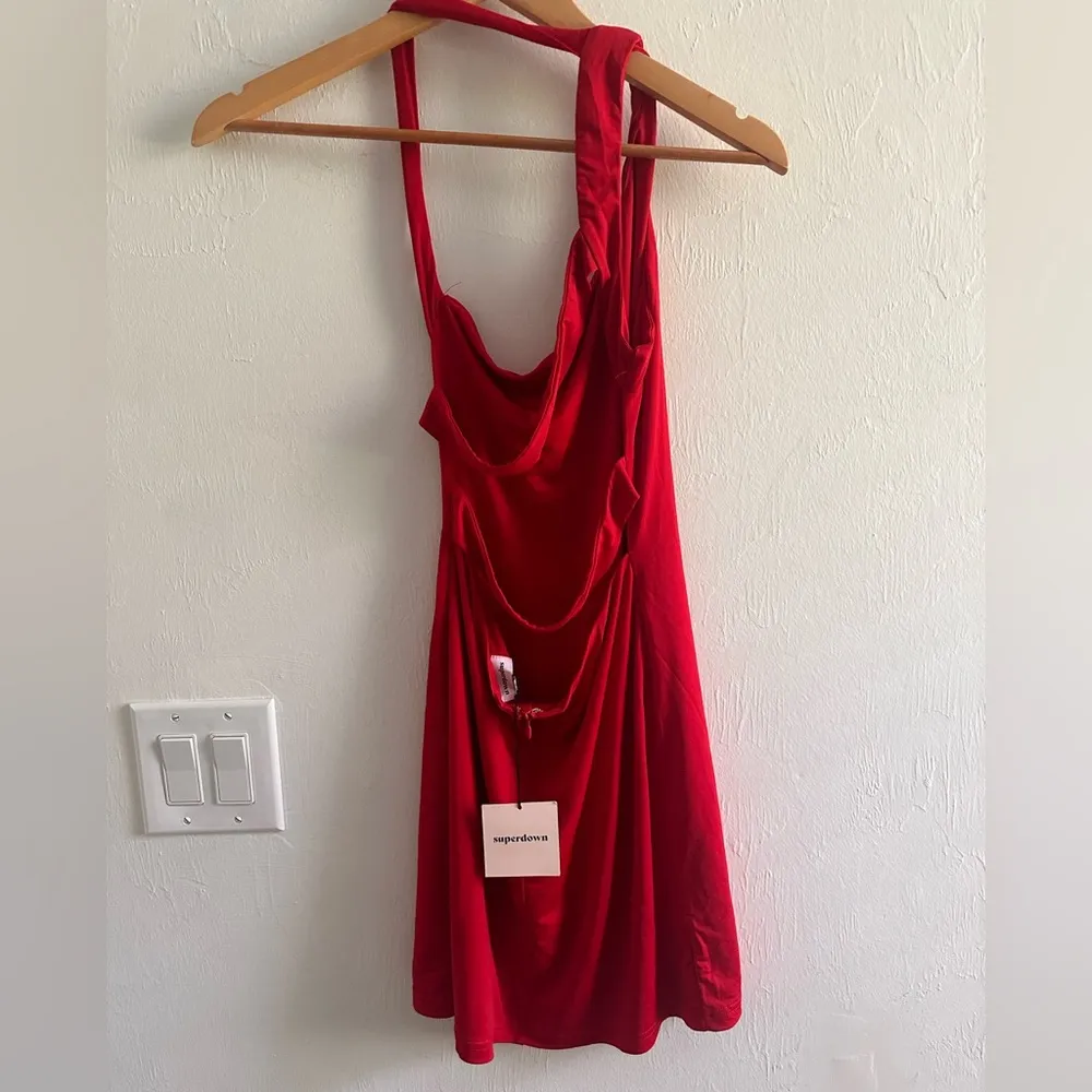 Superdown Darvey Strappy Back Mini Dress in Red Sz‎ M - Image 4