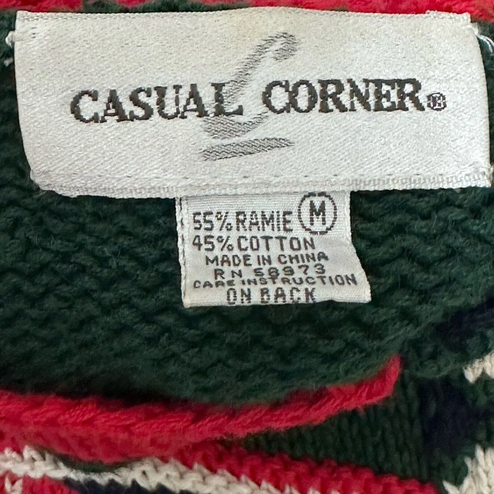 Vintage Christmas Sweater Cardigan Casual Corner Ugly Tacky Size Medium - Image 10