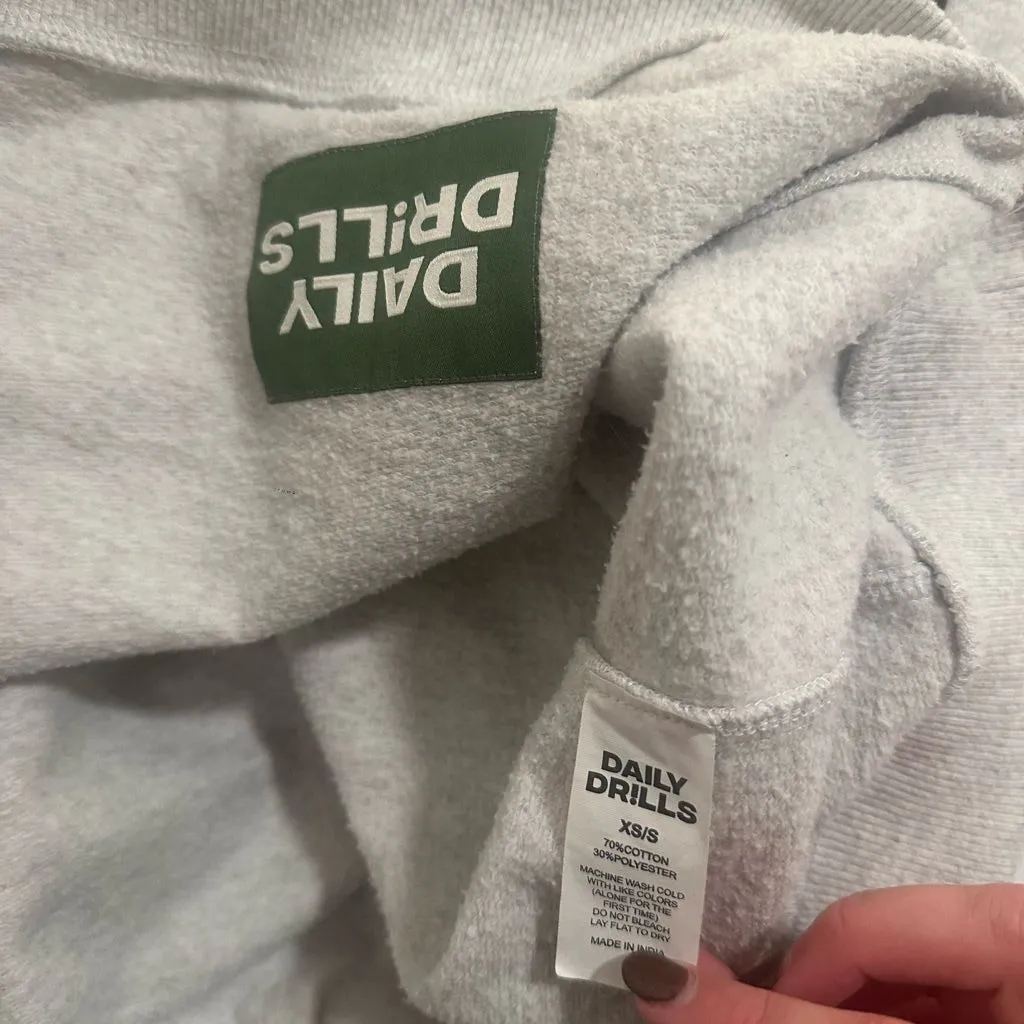 Daily Drills Light Gray Henley Sweatshirt - Image 3