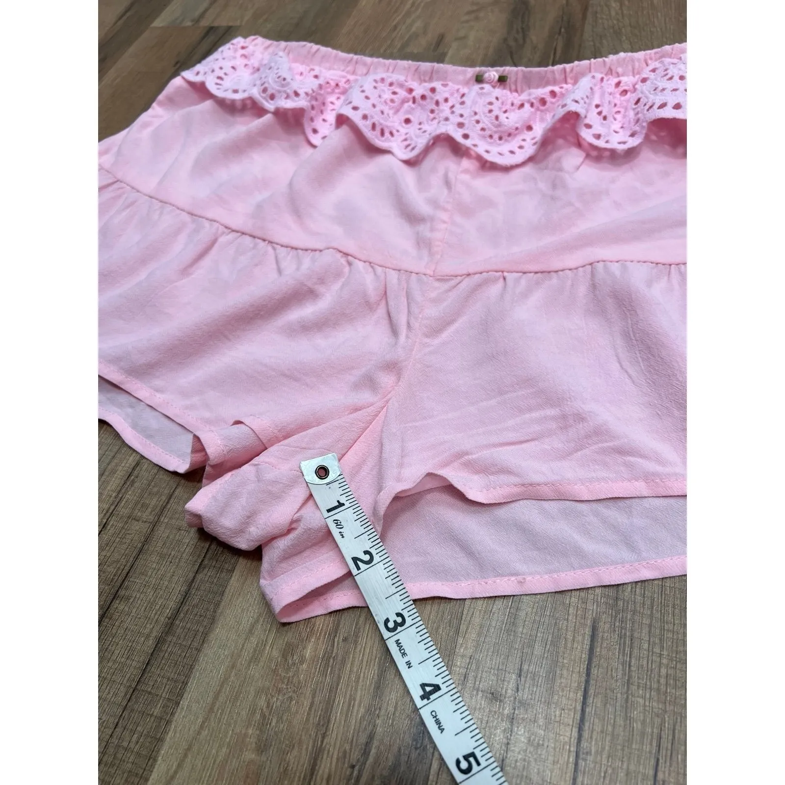 Cotton On Body Pink Eyelet‎ Pajama Shorts M Cottagecore Coquette Sleepwear - Image 7