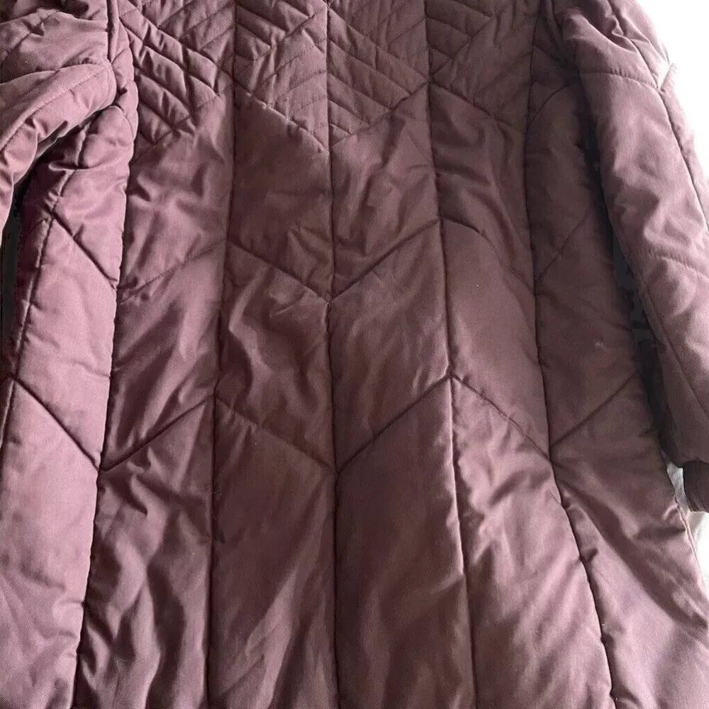 Vintage Saxton Hall Women’s Purple Quilted Warm Midi Jacket Puffy Coat Size M Size M - Image 12