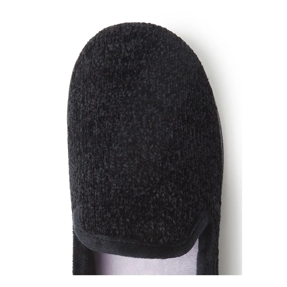 Dearfoams Chenille Slippers Size 5-6 Small Womens Scuff Memory Foam Black New - Image 5